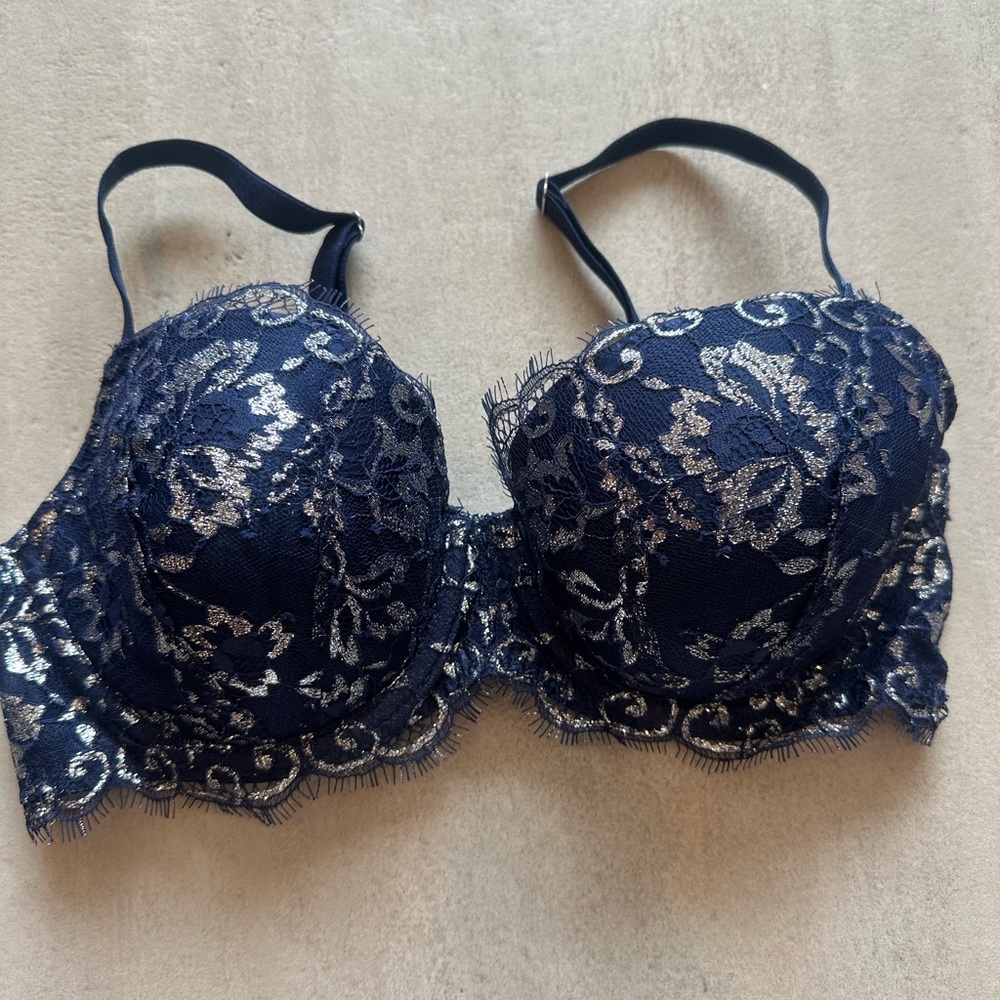 Victoria's Secret Blue Lace Underwire Bra